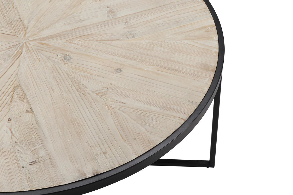 Black Round Coffee Table with 4 Nesting Stools G74040