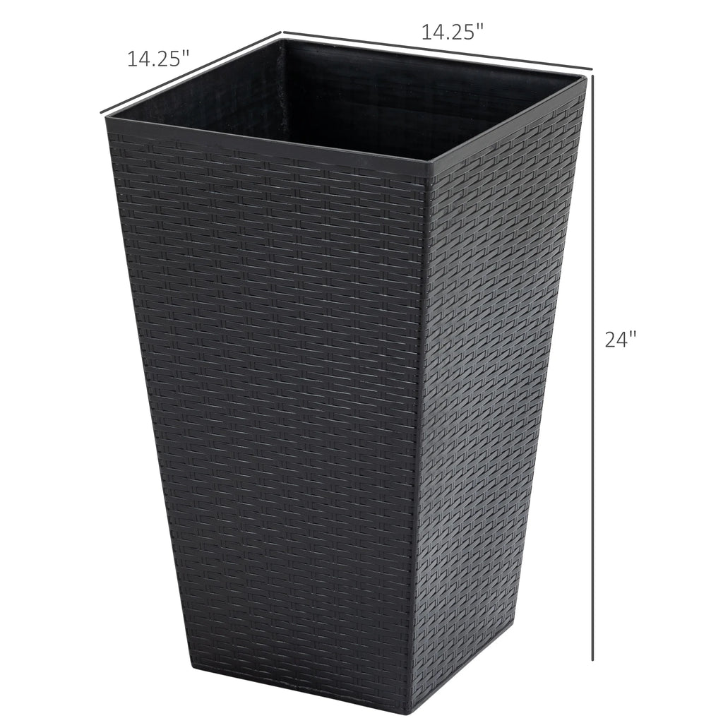 Black Set of 3 Tall Planters with Drainage Hole M56530
