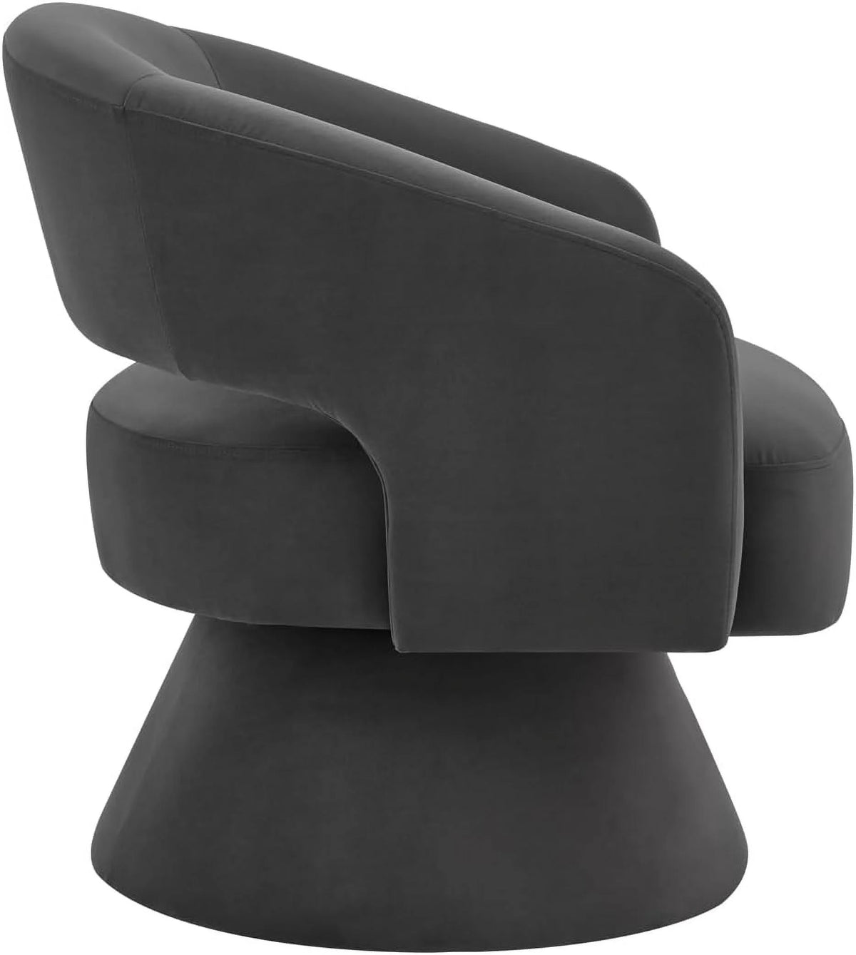 Dark Gray Velvet Swivel Accent Chair F34443