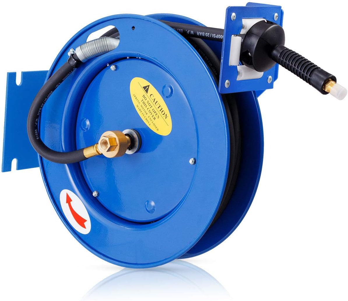 3/8" x 25' Wall Mount Steel Air Hose Reel, 300 PSI, Pack of 2 I35707