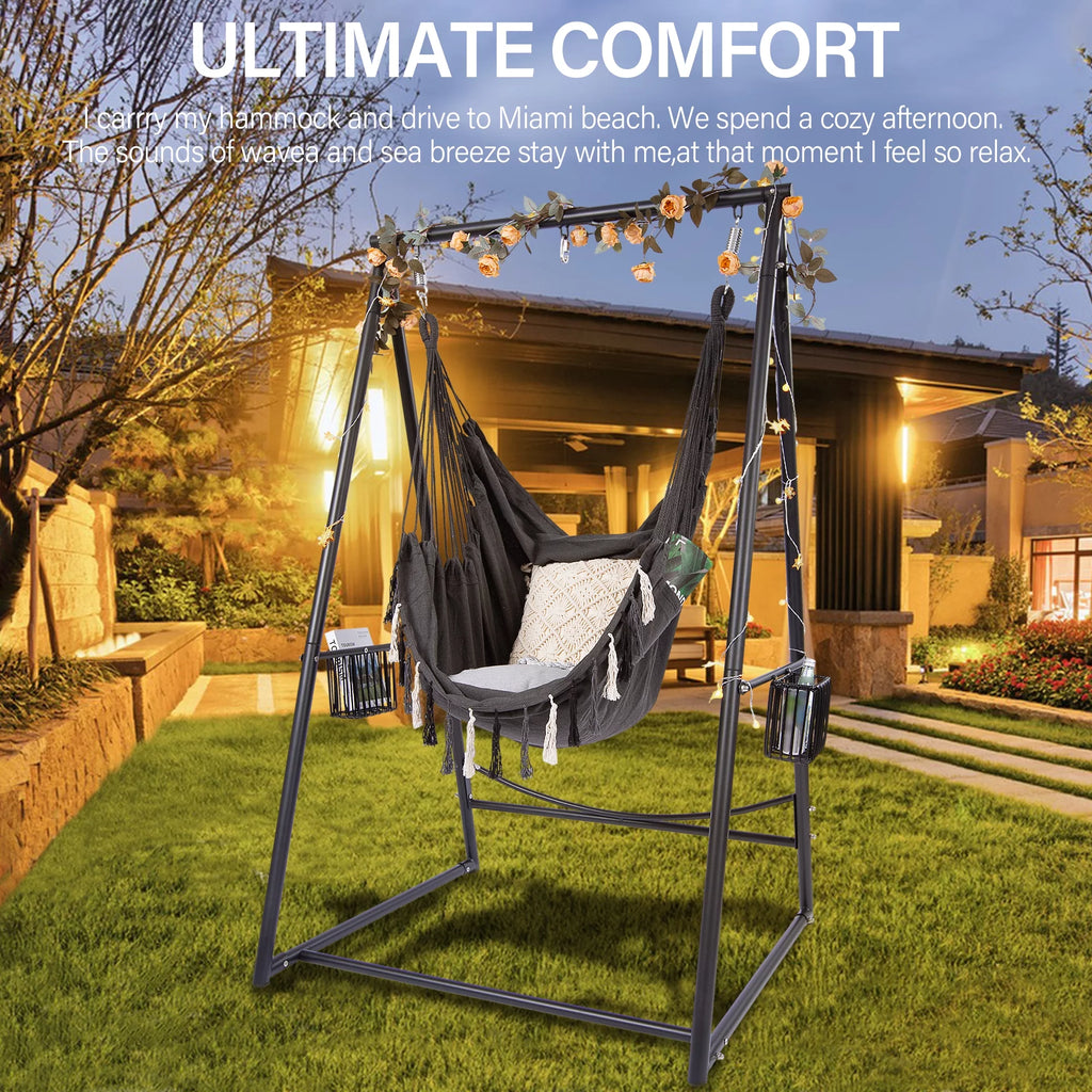 Hanging Rope Swing & Stand Set with Two Holders N3184