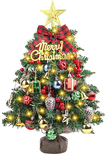 2FT Small Tabletop Mini Artificial Christmas Tree with Lights X1768