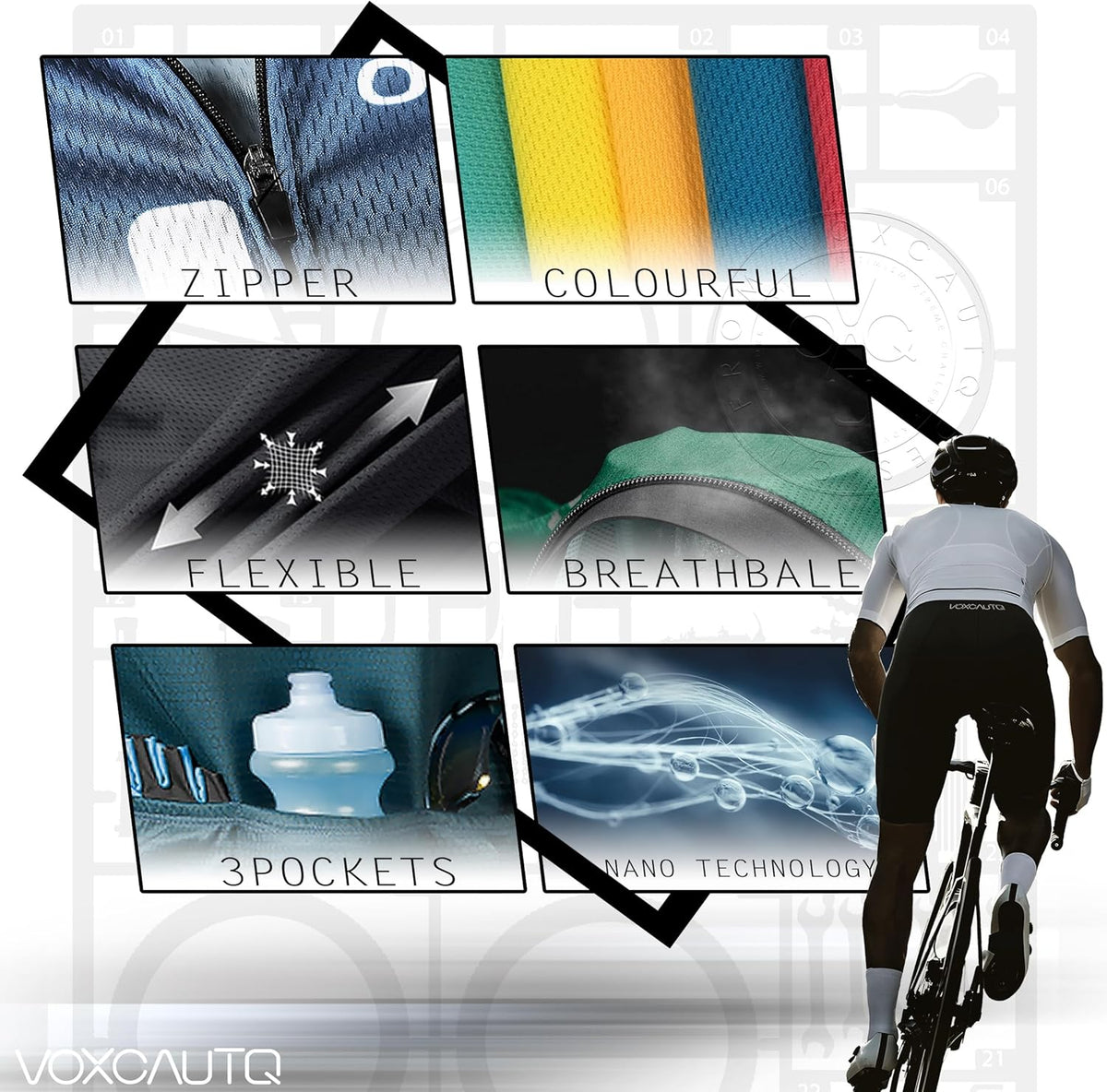 Men's Pro Cycling Jersey Set with Bib Shorts Q708