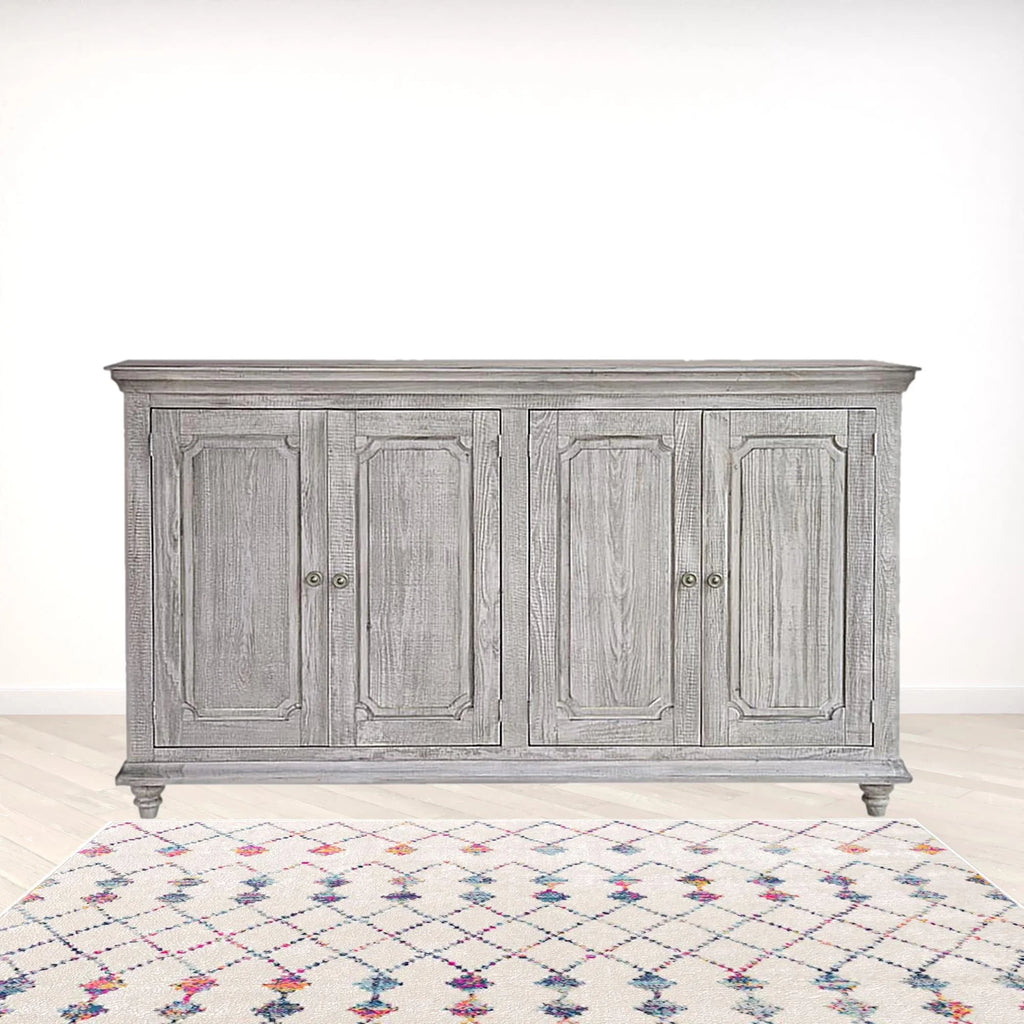 71 in. Solid & Manufactured Wood Distressed Credenza B744