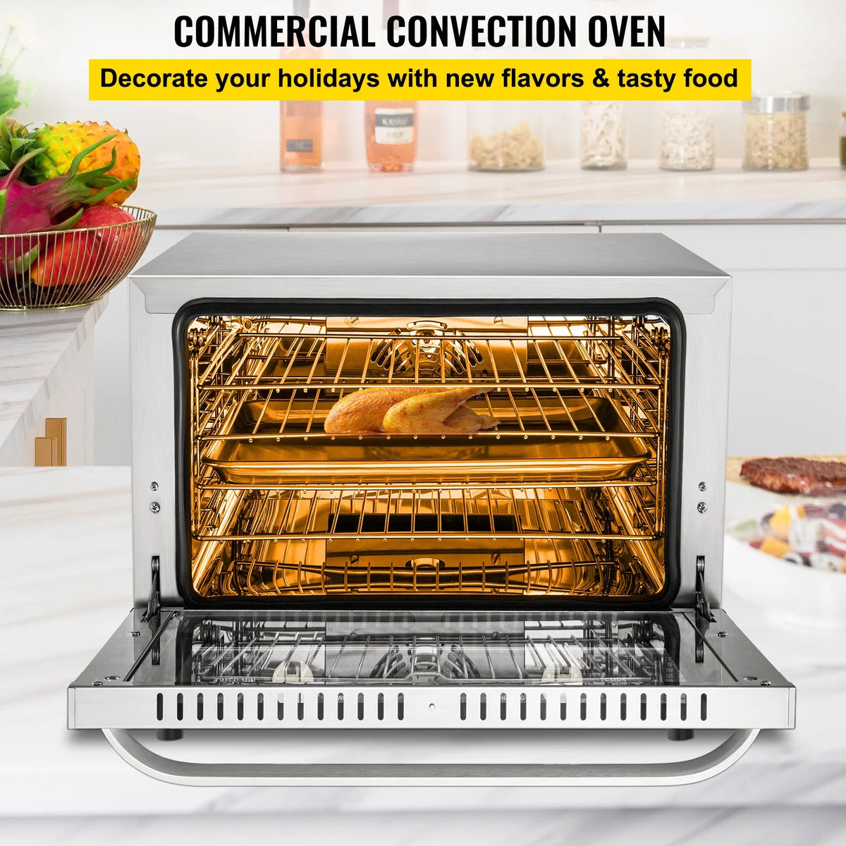 Commercial Convection Oven, 66L, 1800W, 4-Tier P5810