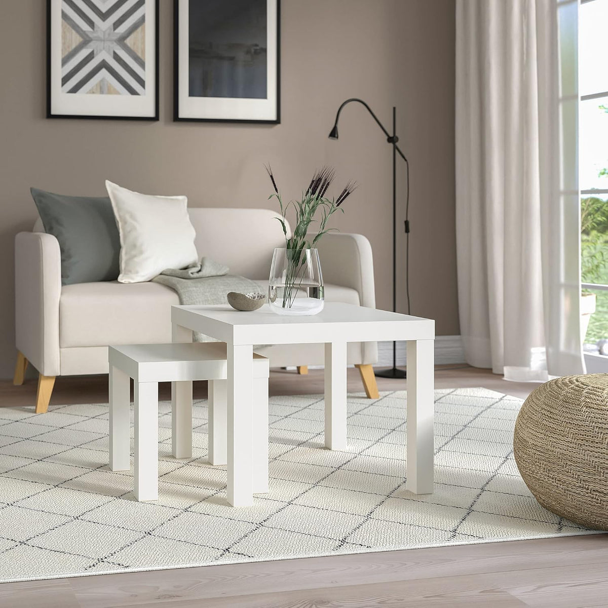 Set of 2 White Nest of Tables B54845