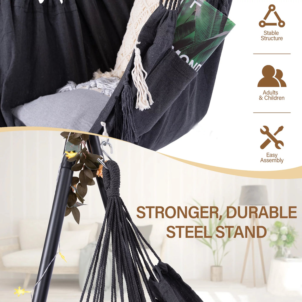 Hanging Rope Swing & Stand Set with Two Holders N3184