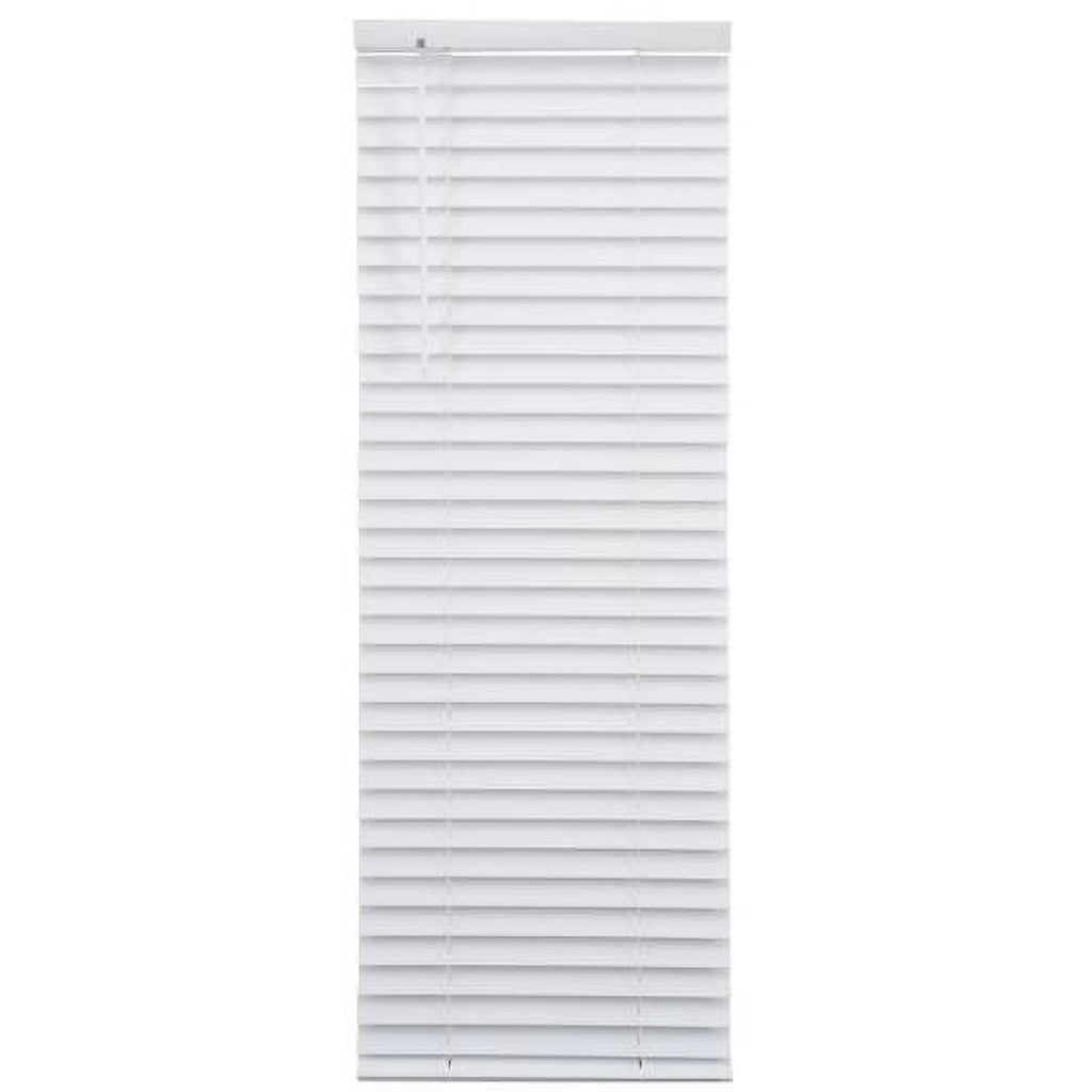 White Cordless Faux Wood Horizontal Blinds J842
