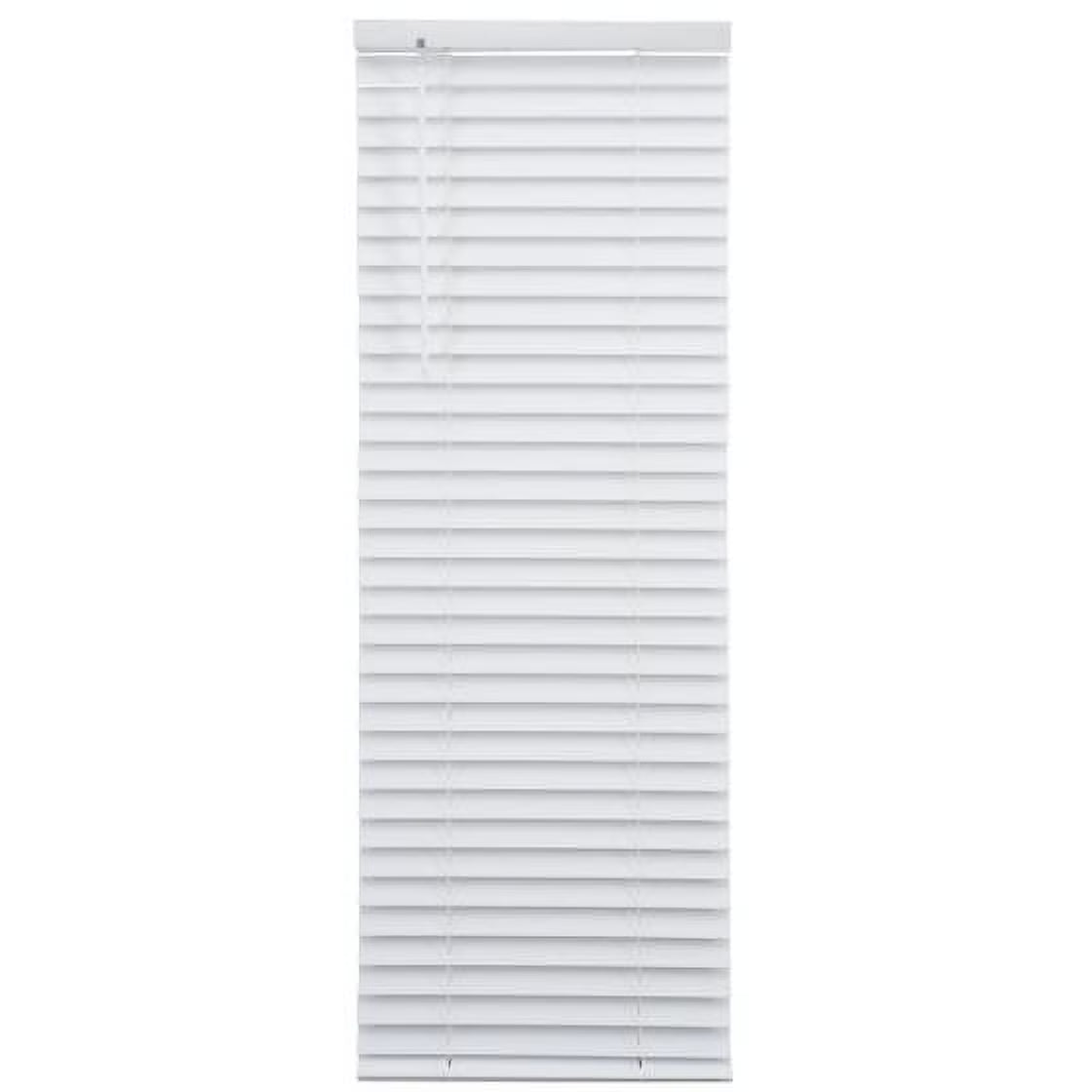White Cordless Faux Wood Horizontal Blinds J842