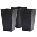 Black Set of 3 Tall Planters with Drainage Hole M56530