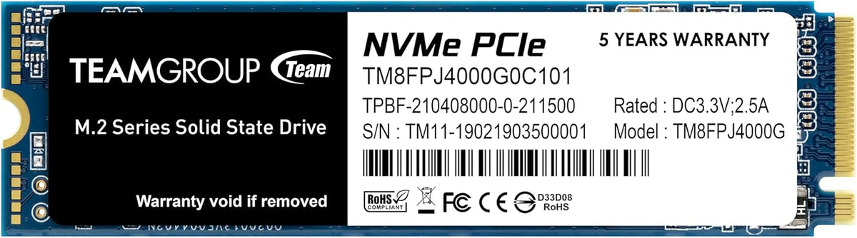 2TB NVMe PCIe Gen3x4 M.2 2280 Internal Solid State Drive SSD E4807