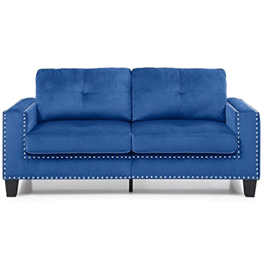 Navy Blue Velvet Sofa A201