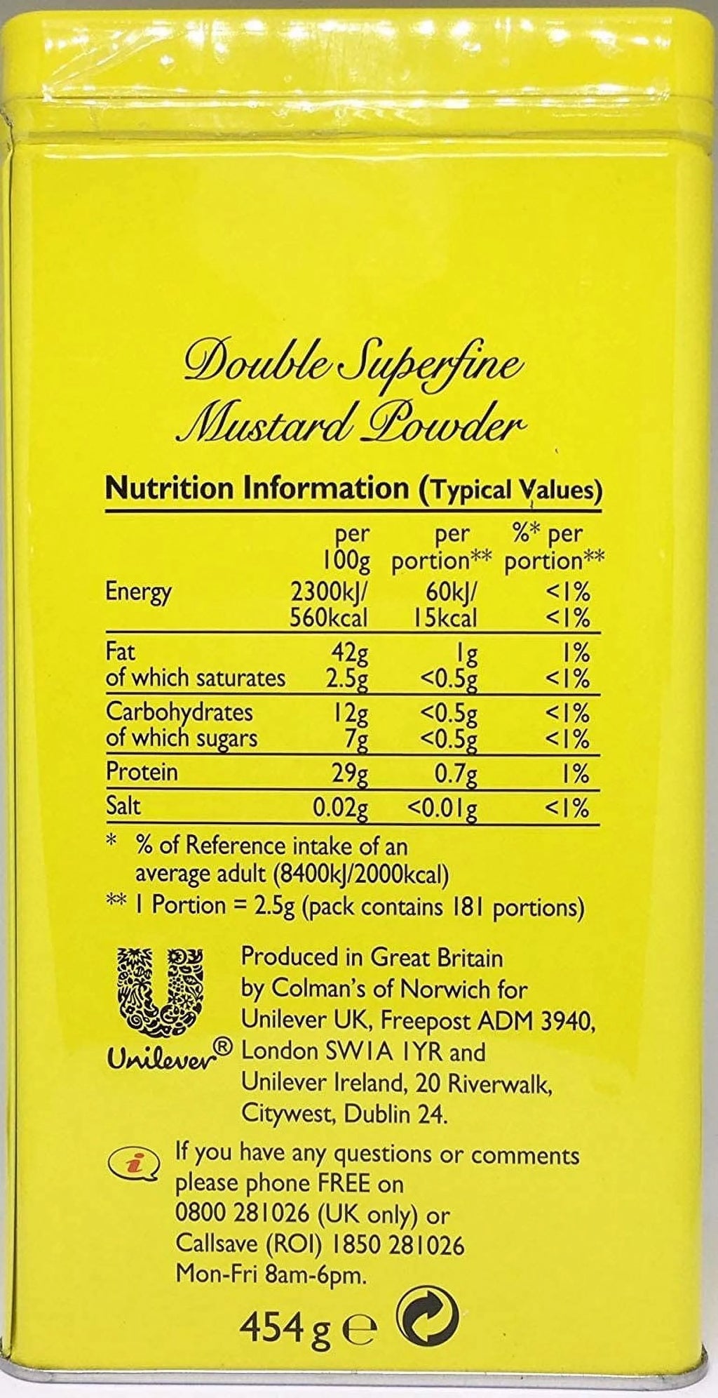 Dry Mustard Powder, 16 Ounce (Pack of 2) V2868