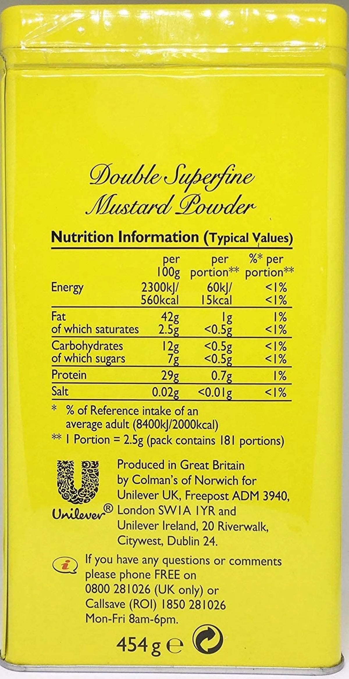 Dry Mustard Powder, 16 Ounce (Pack of 2) V2868