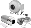 4 Inch 154 CFM Inline Ventilation Fan with Carbon Filter and Ducting K7292