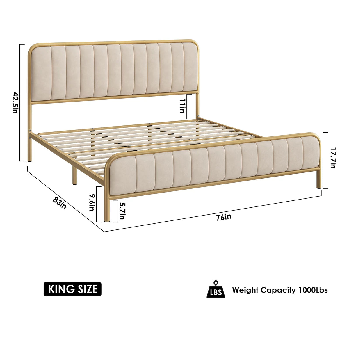 Queen Size Tufted Upholstered Bed Frame O554