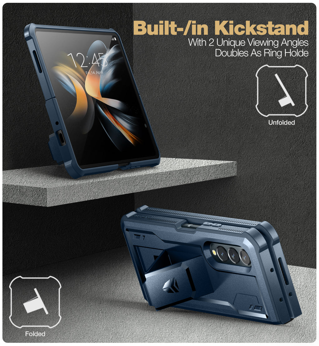 Navy Blue Shockproof Rugged Case with Kickstand W38627