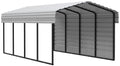 Galvanized Steel Carport Kit, 10' x 20' x 7' R624