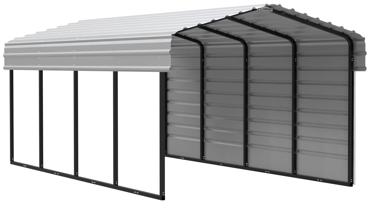 Galvanized Steel Carport Kit, 10' x 20' x 7' R624