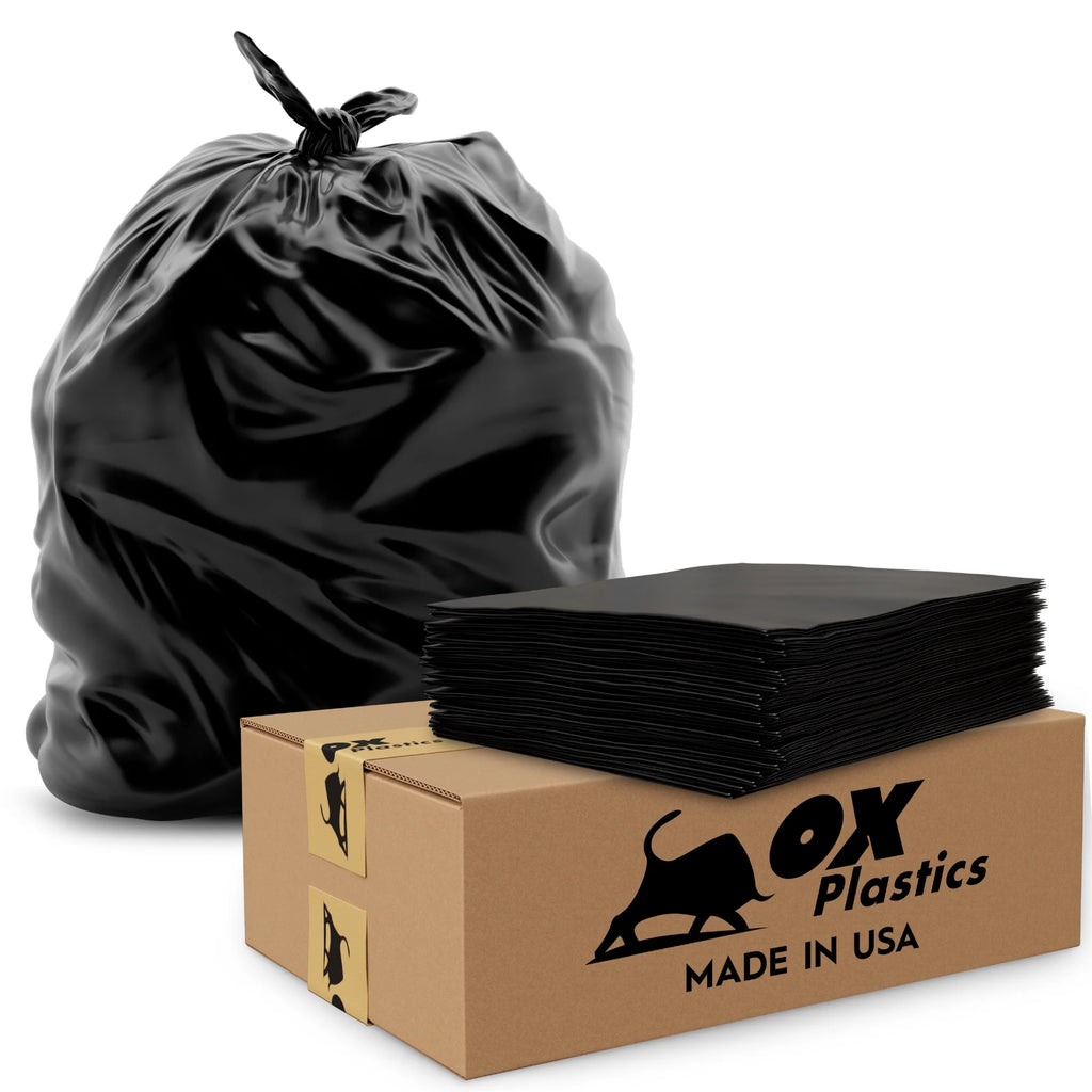 42 Gallon 3mil Black Trash Can Liners Bags 25 Bags R903