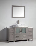 54 in. Grey Single Sink Ceramic Vanity Cabinet with Mirror O778