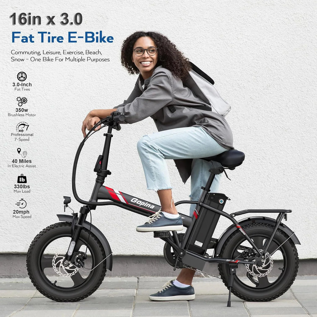 350W Fat Tire Folding Electric Bike V82590