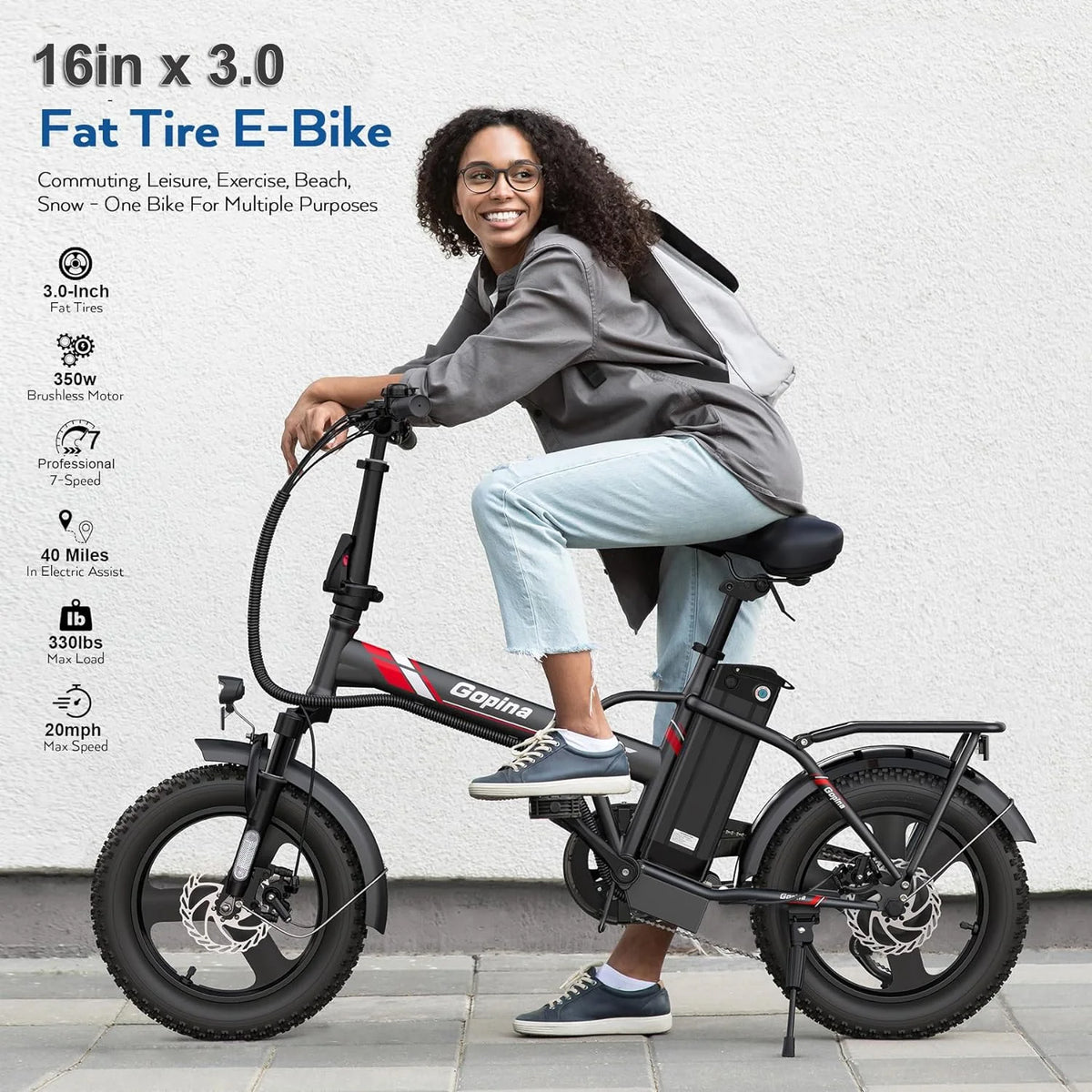 350W Fat Tire Folding Electric Bike V82590