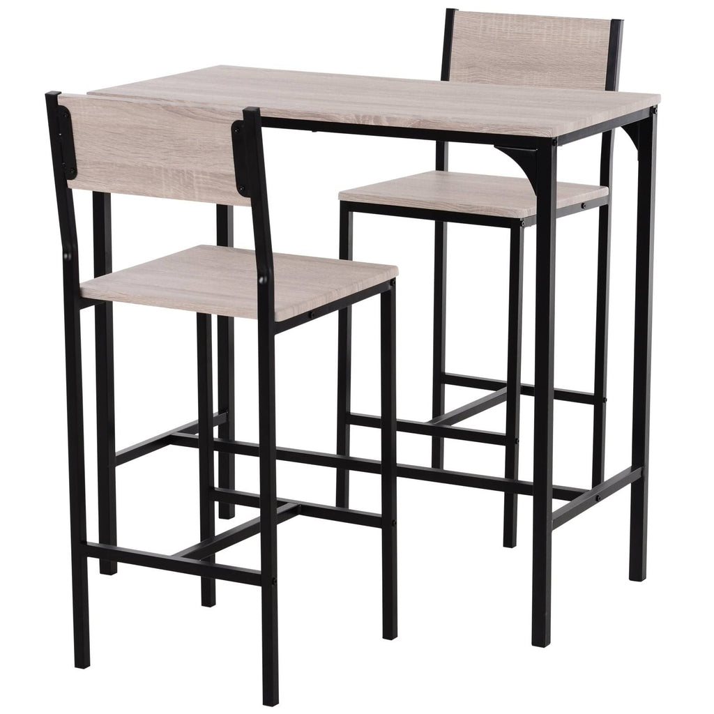 Industrial Counter Height 3-Piece Dining Set - Black - Rectangular J86070