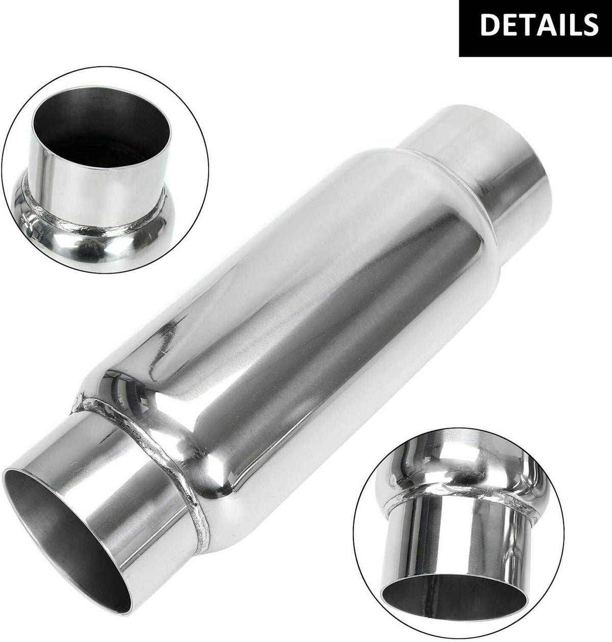 3 Inlet 3 Outlet Stainless Steel Exhaust Muffler Resonator Q8898
