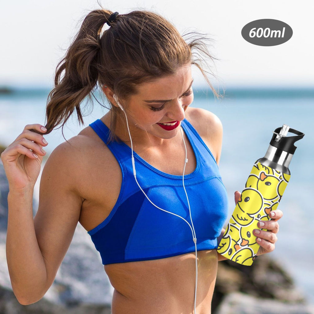 20 OZ Stainless Steel Water Bottle with Straw Lid R5666