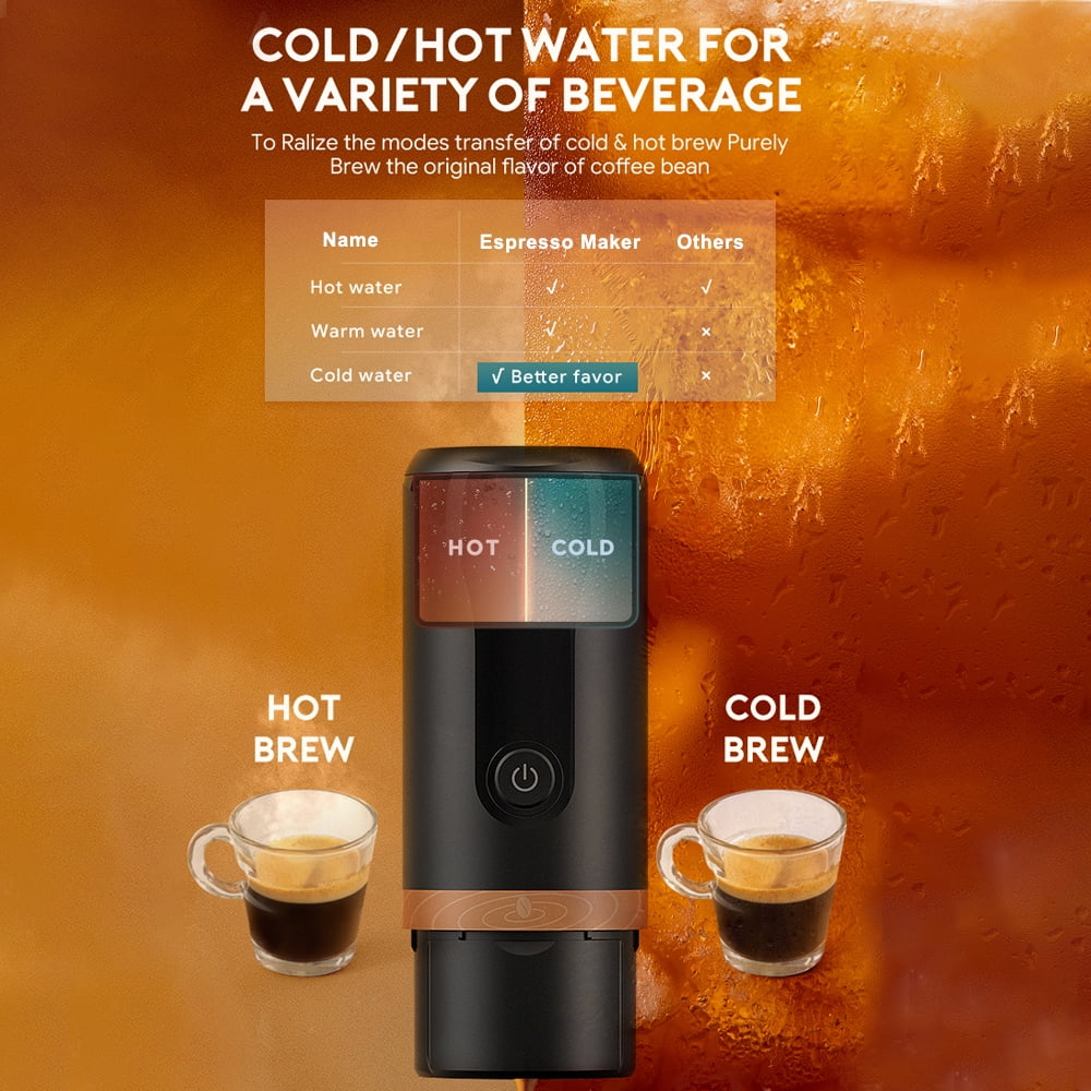 Black Portable Espresso Machine 9 Bar U1944