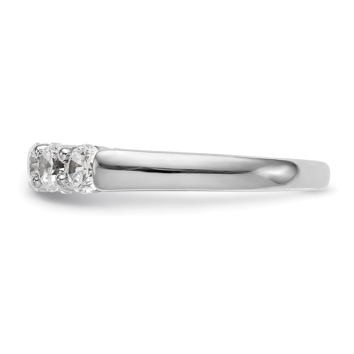 14K White Gold 5-Stone Wedding Band Ring T962