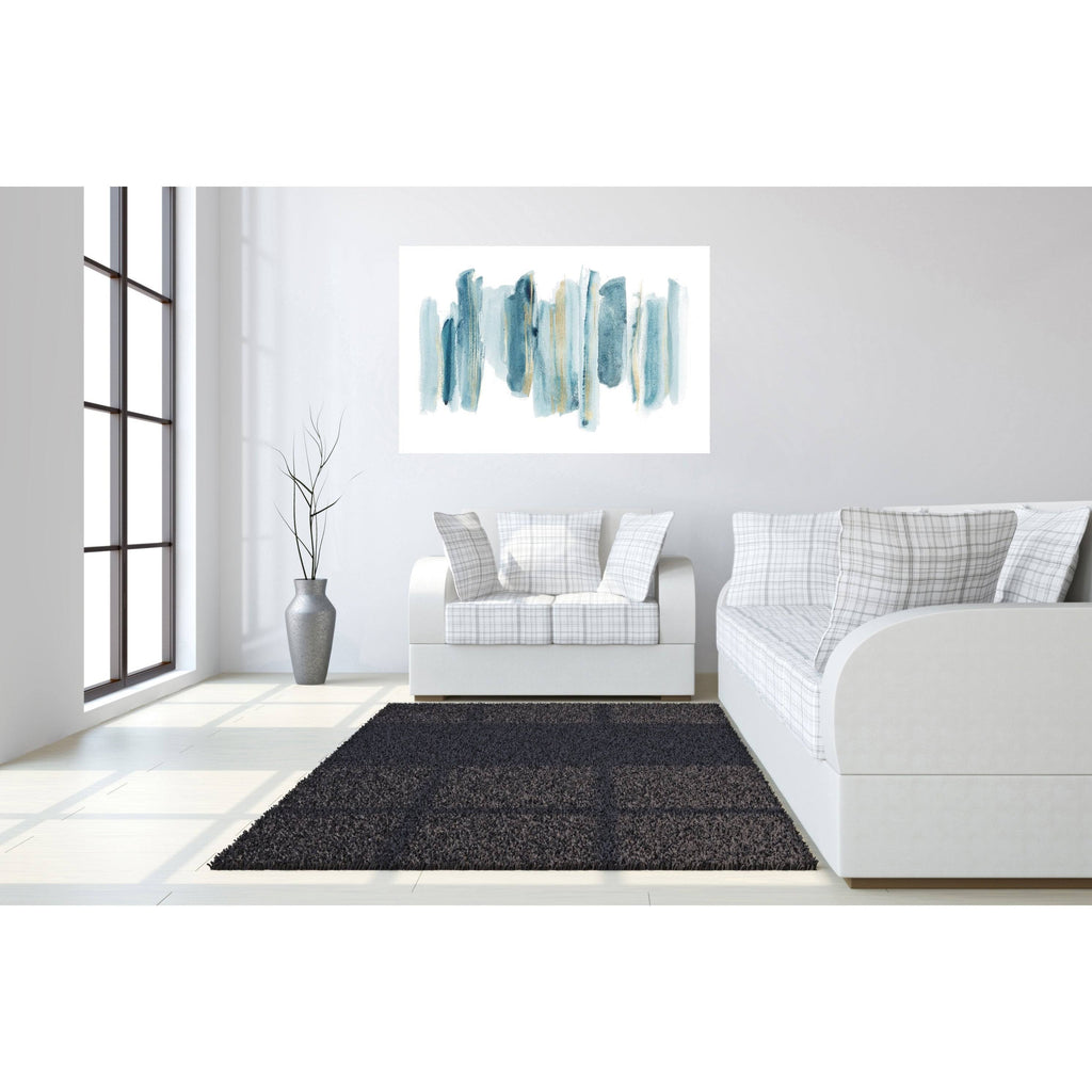 40x60 Blue and Gold Abstract Tempered Glass Wall Art O646