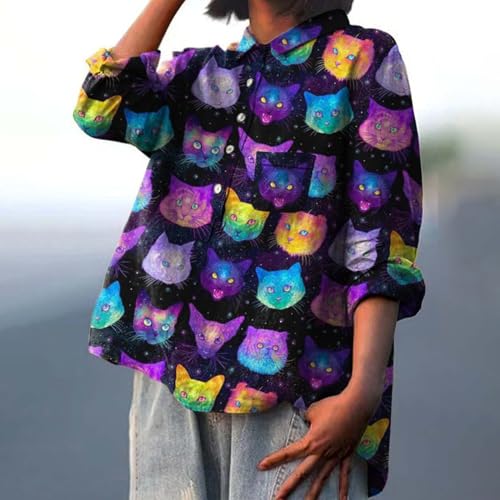 Oversized Long Sleeve Button Down Shirt with Pocket V9660