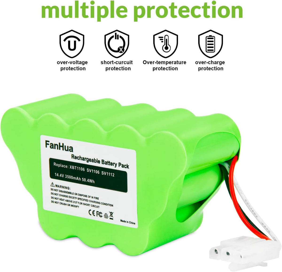 14.4V 3.5Ah Ni-Mh Battery for Cordless Stick Vacuum Cleaner H824