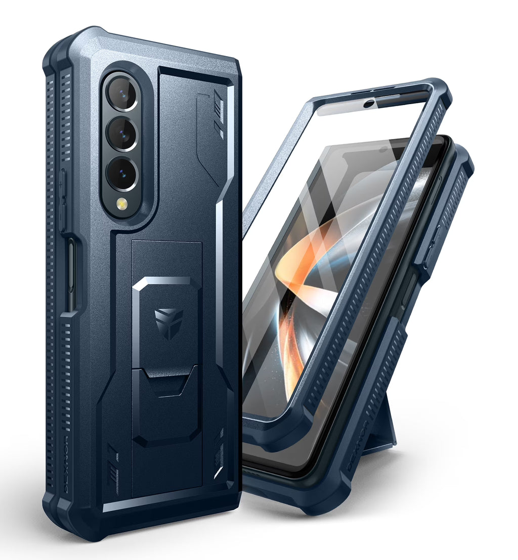 Navy Blue Shockproof Rugged Case with Kickstand W38627