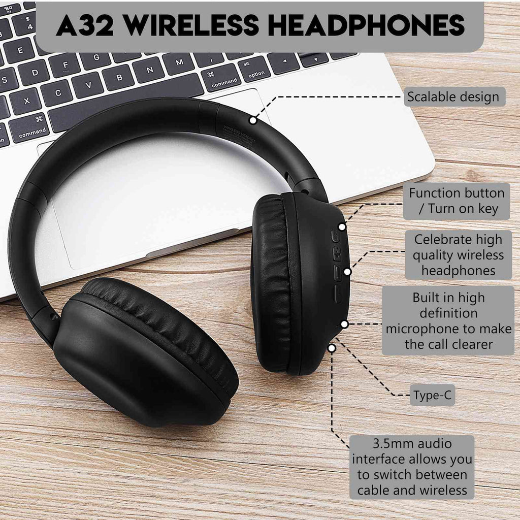 Wireless Bluetooth Over The Ear Headphones with Mic T2964