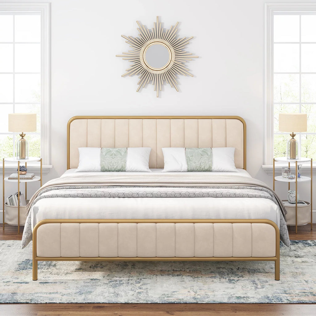 Queen Size Tufted Upholstered Bed Frame O554