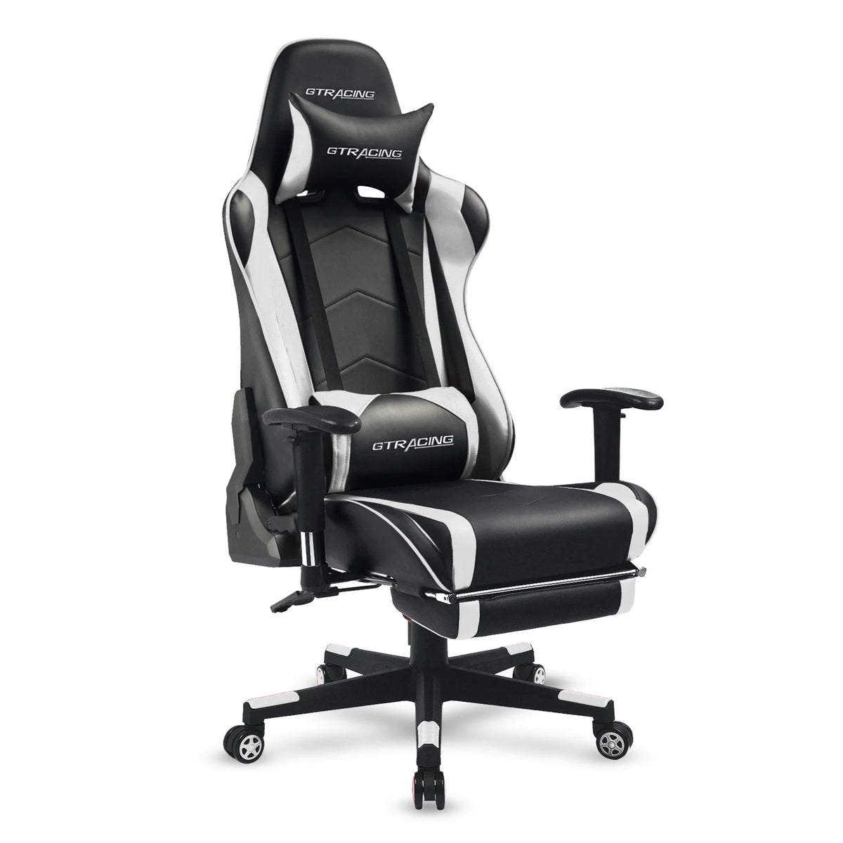 Red PU Leather Gaming Chair with Footrest U50894