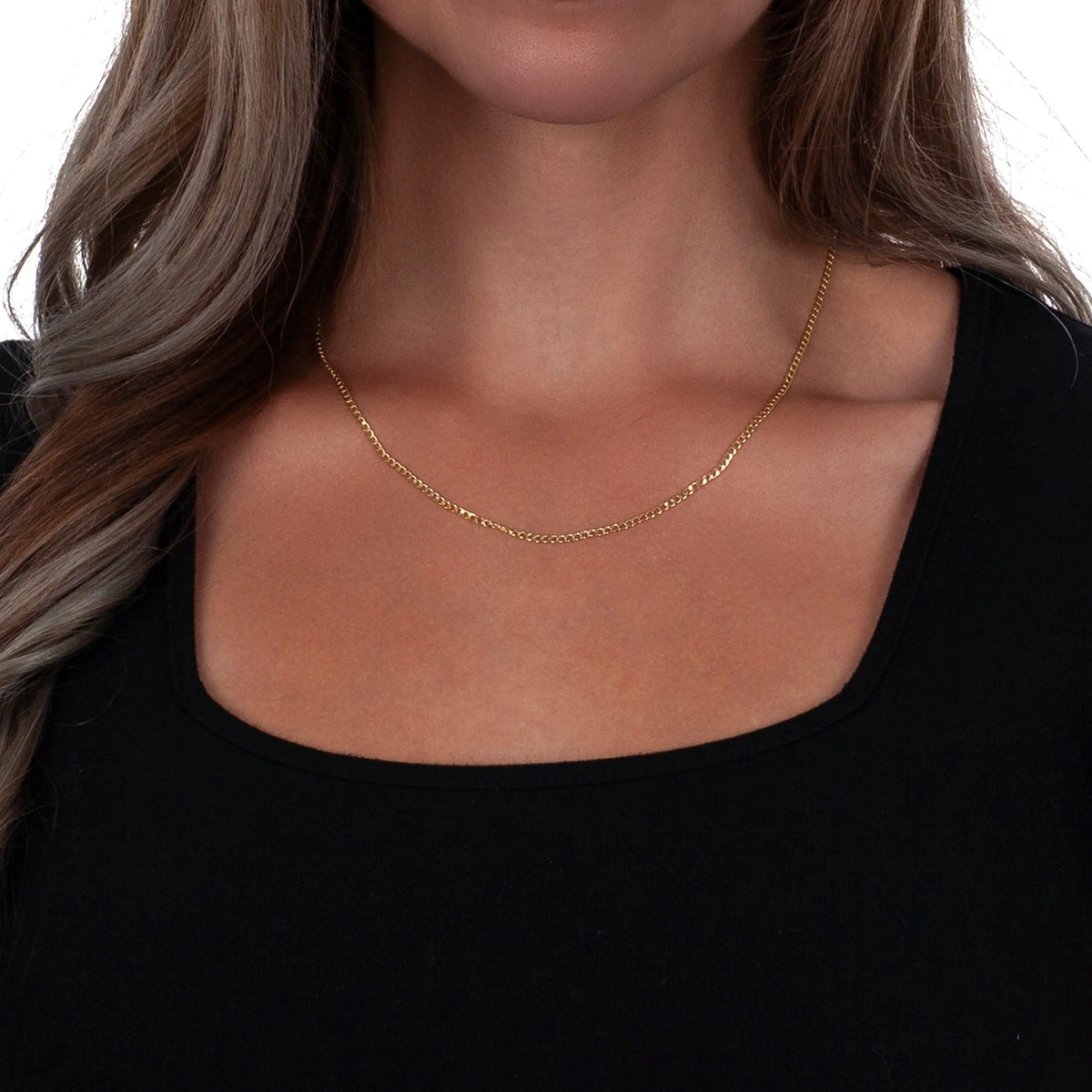 925 Sterling Silver Hollow Cuban Curb Link Chain Necklace E1568
