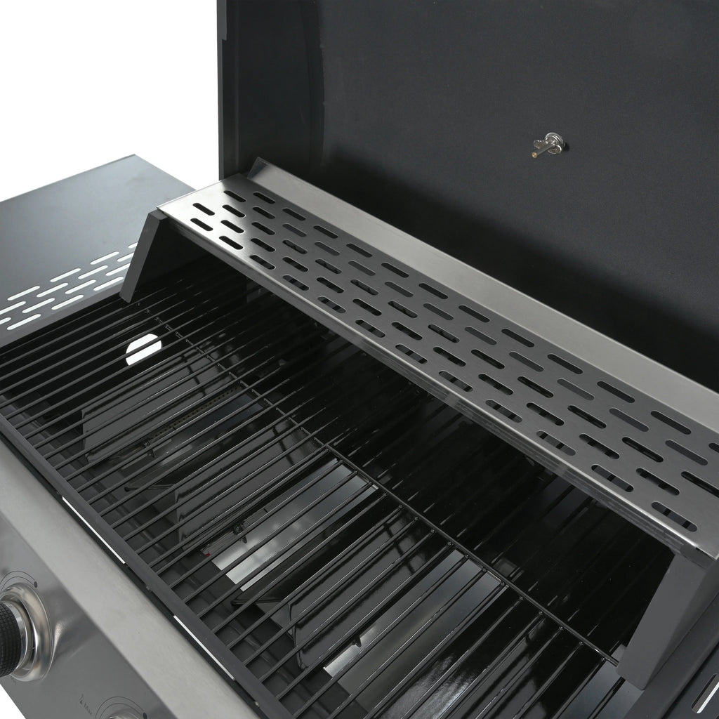 4 Burner Propane Gas Grill with Thermometer, 2 Prep Tables H47534