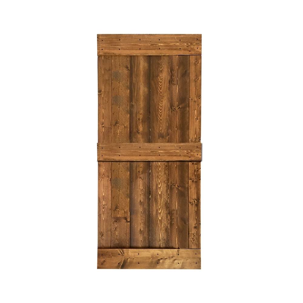 Solid Cherry Red Stained Pine Wood Interior Sliding Barn Door Slab I770