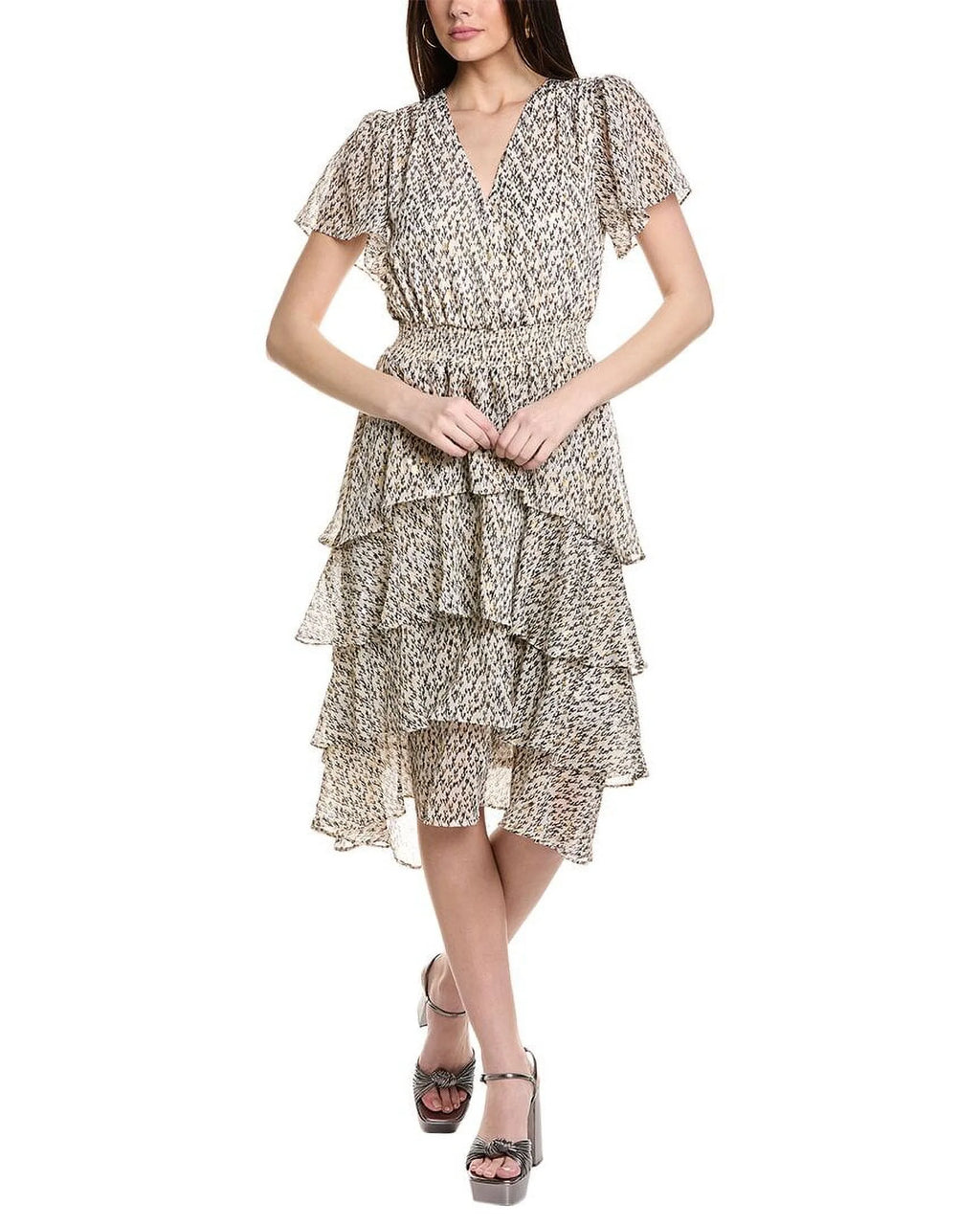 White Layered Midi Dress T881