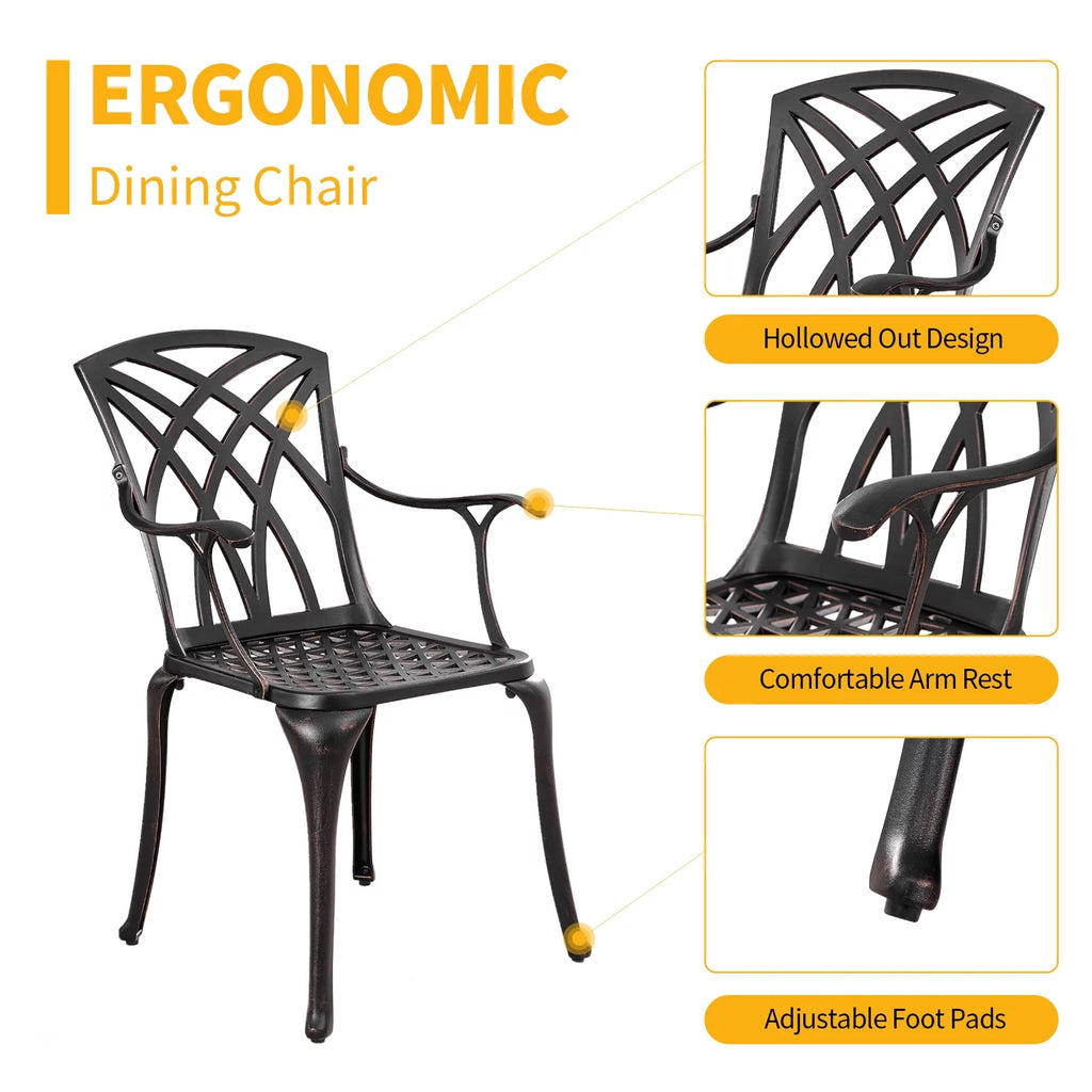 5 Piece Cast Aluminum Patio Dining Set A679351