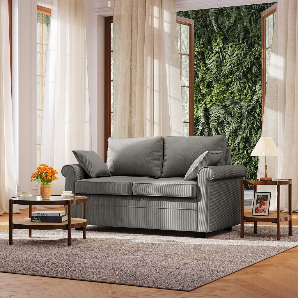 Brown Corduroy 2 in 1 Sleeper Sofa B201681