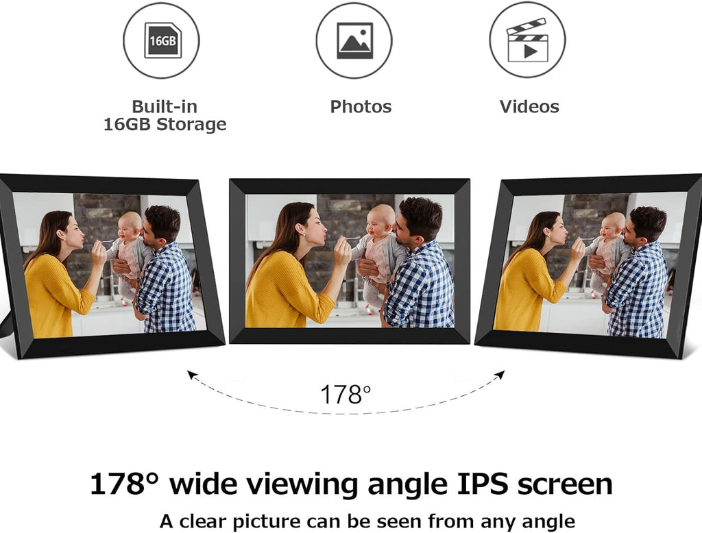 10.1 inch HD IPS Touch Screen Digital Photo Frame with 16GB Storage V12094