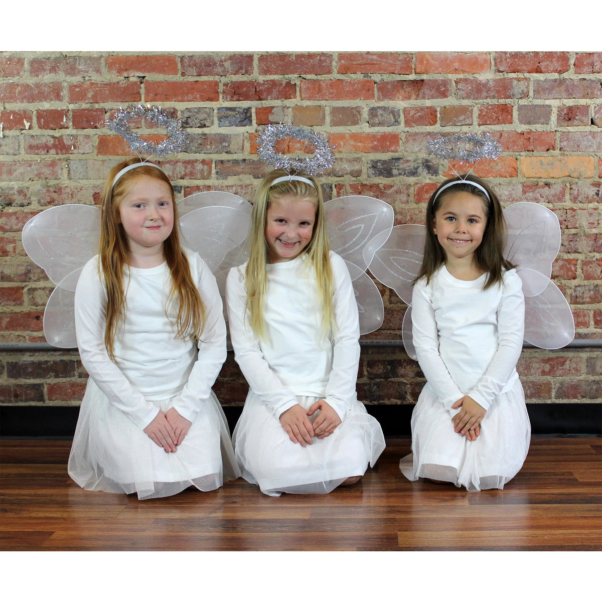 White and Silver Angel Wings and Halos Costume Set T222