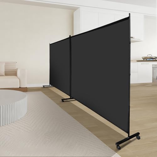 Black Rolling Room Divider Q372