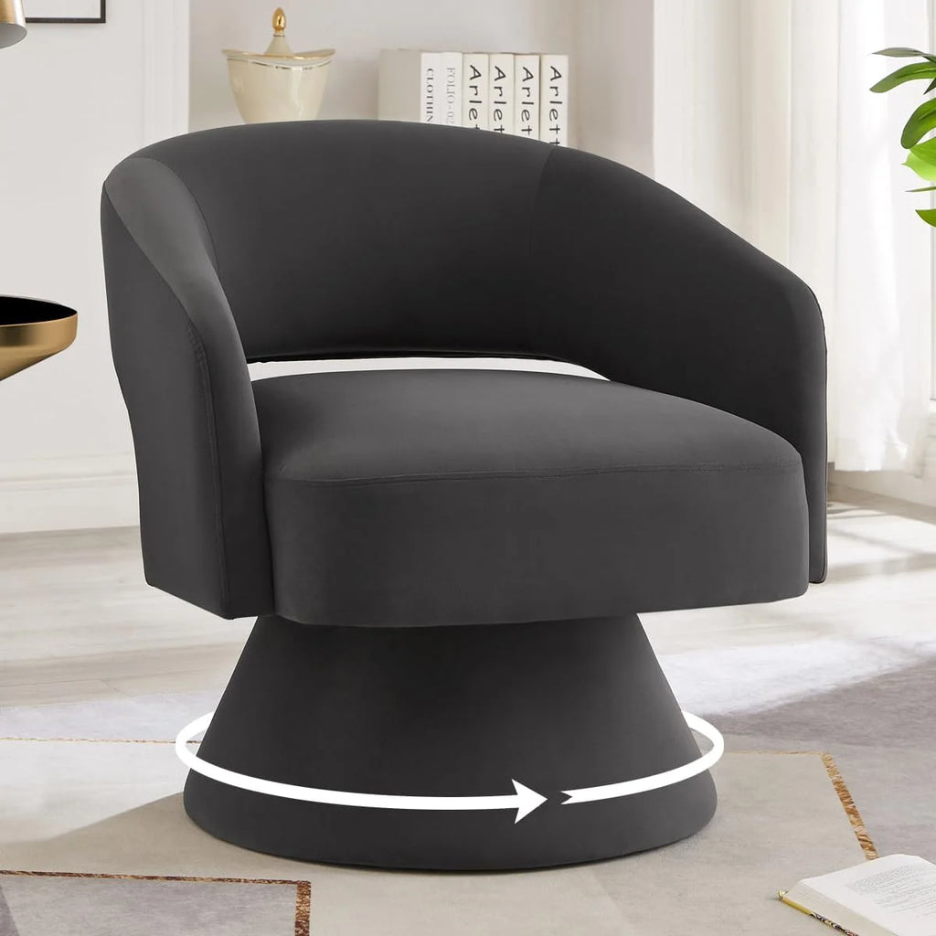 Dark Gray Velvet Swivel Accent Chair F34443