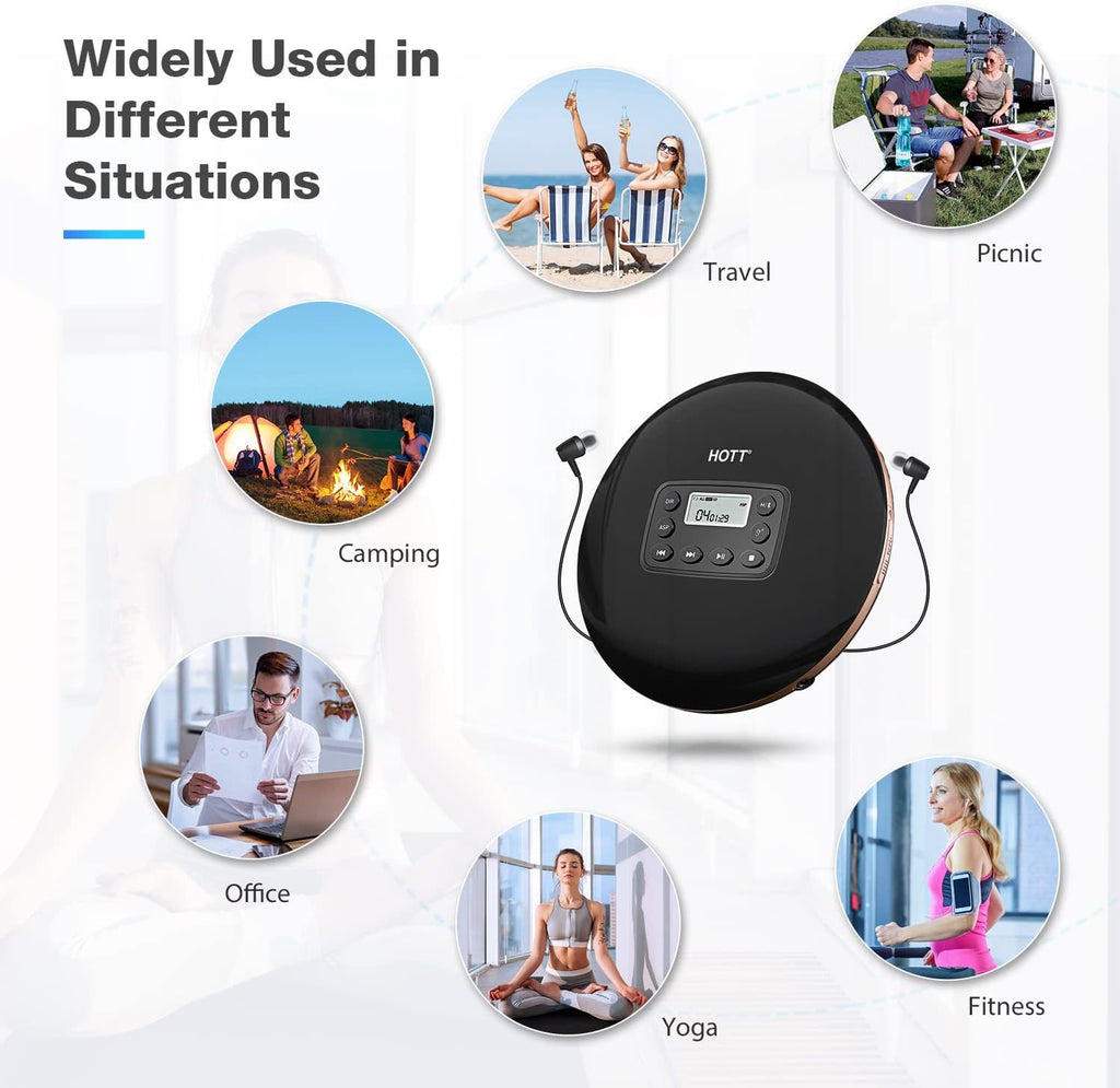 Bluetooth CD Player with Stereo Headphones H50574